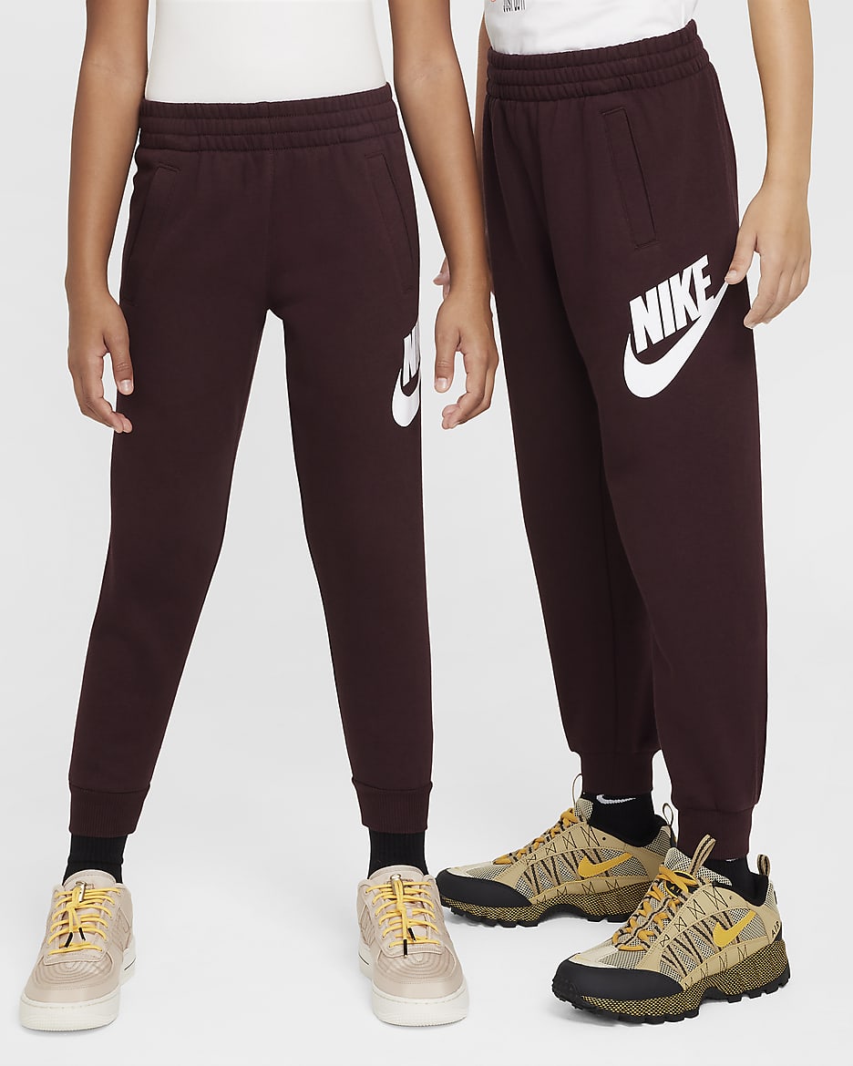 Nike Club Fleece Big Kids' Joggers - Burgundy Crush/White