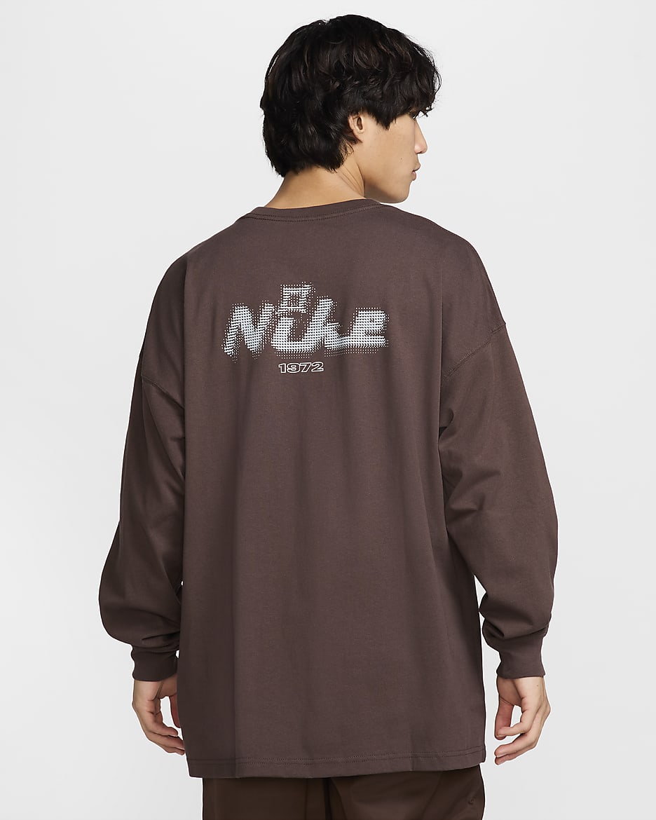 Nike Sportswear Men's Oversized Long-Sleeve T-Shirt - Baroque Brown/Wolf Grey