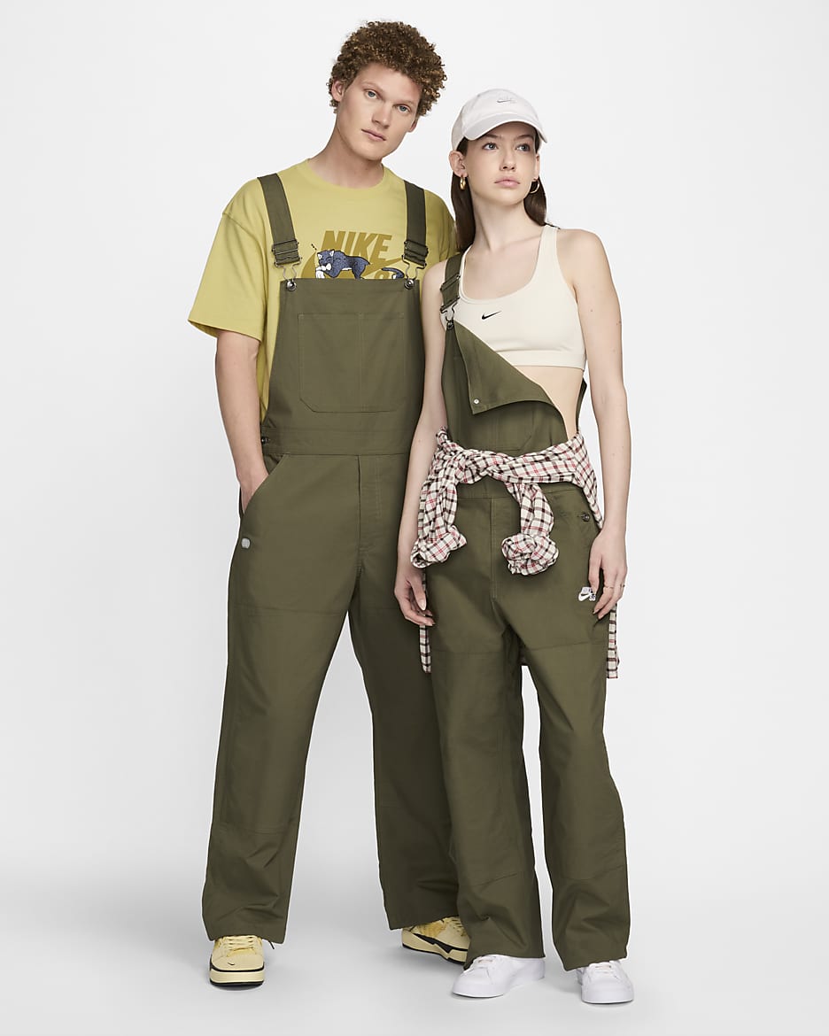 Nike SB Skateboard-Overalls - Medium Olive/Weiß