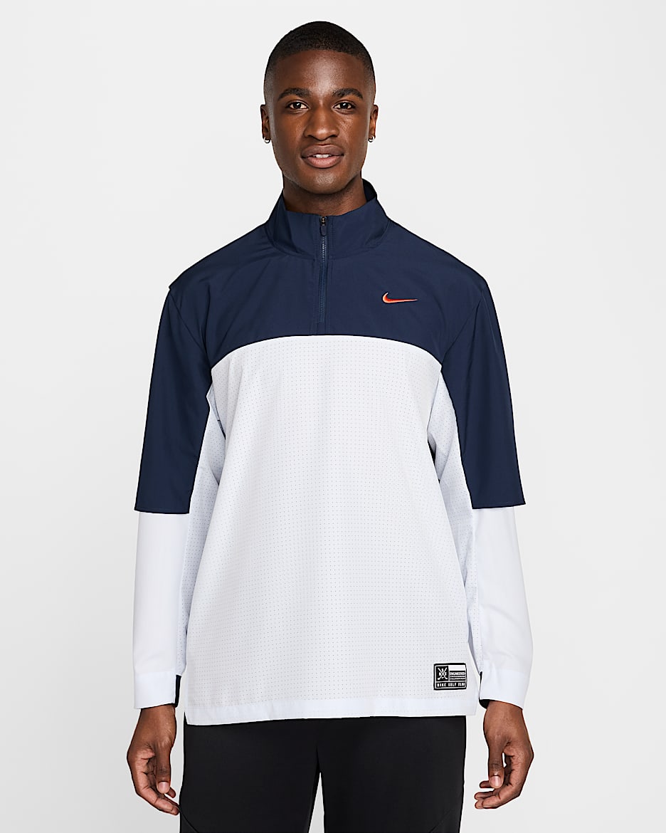 Chamarra de golf Dri-FIT de medio cierre para hombre Nike Golf Club - Obsidiana/Gris fútbol/Obsidiana/Arcilla cósmico