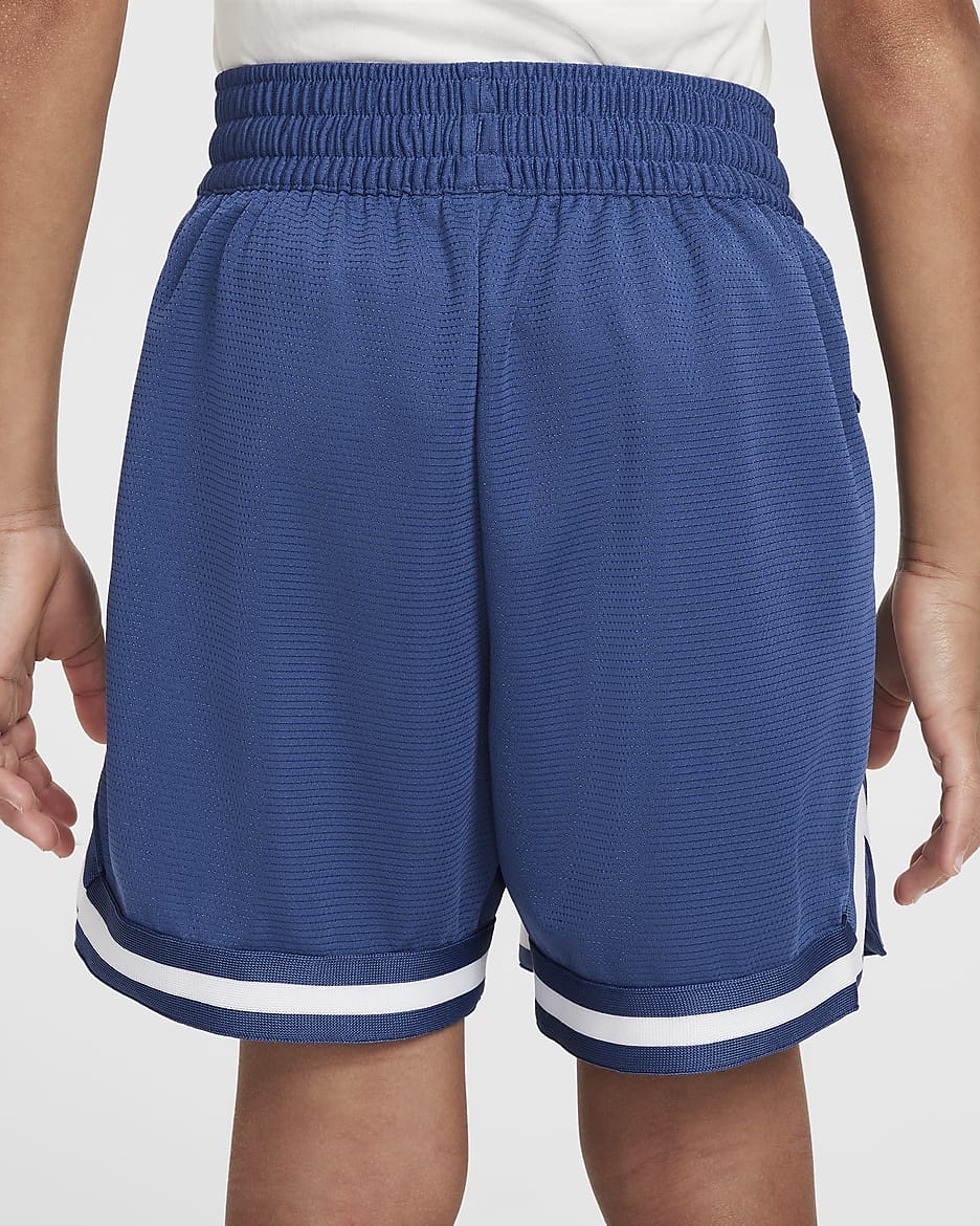 Shorts de básquetbol de 13 cm para niños talla grande Nike DNA - Azul marino místico/Blanco