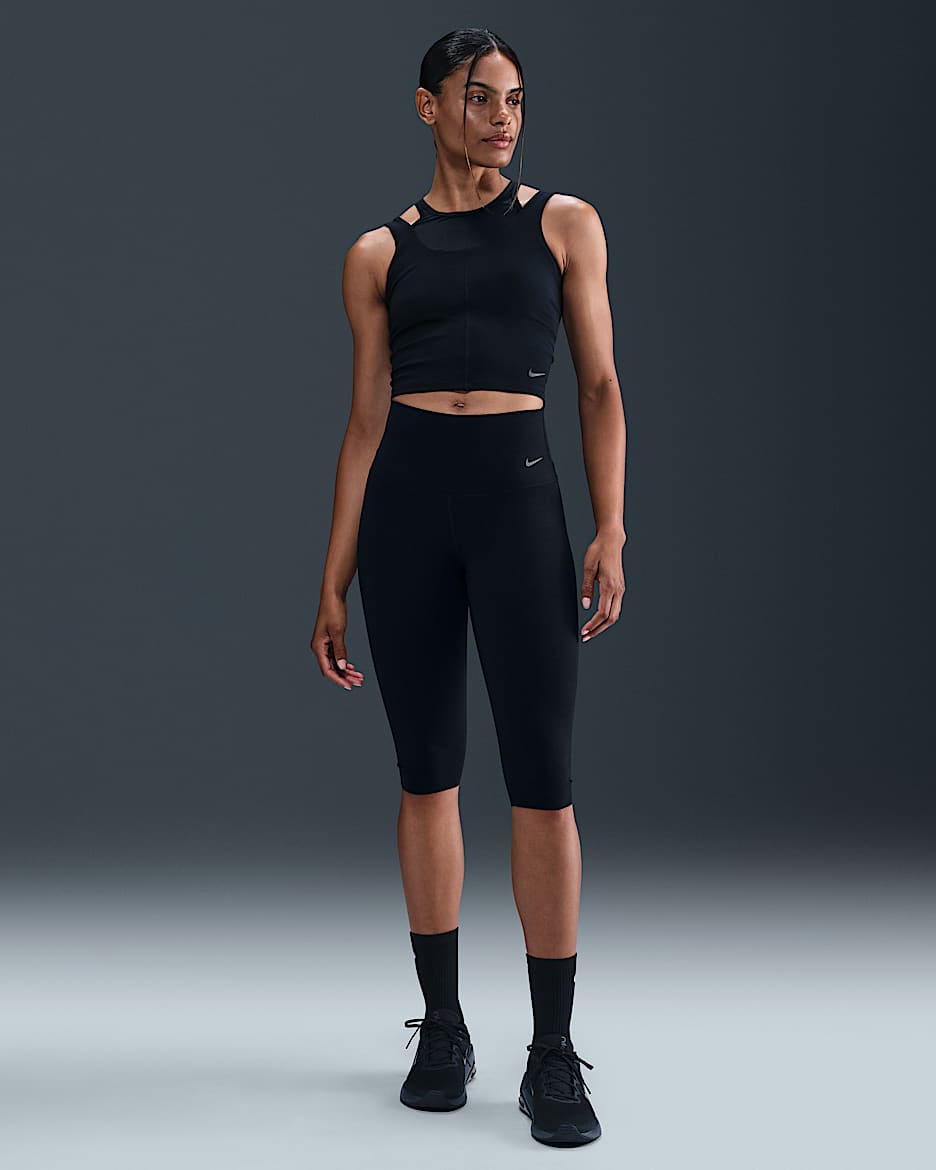 Nike Zenvy Women's Gentle-Support High-Waisted Capri Leggings - Black/Black