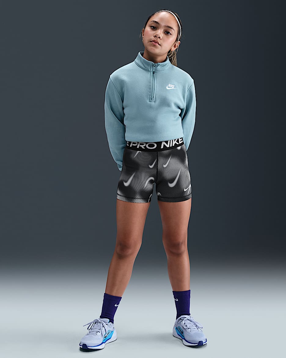 Shorts Dri-FIT de 8 cm para niña talla grande Nike Pro - Negro/Blanco