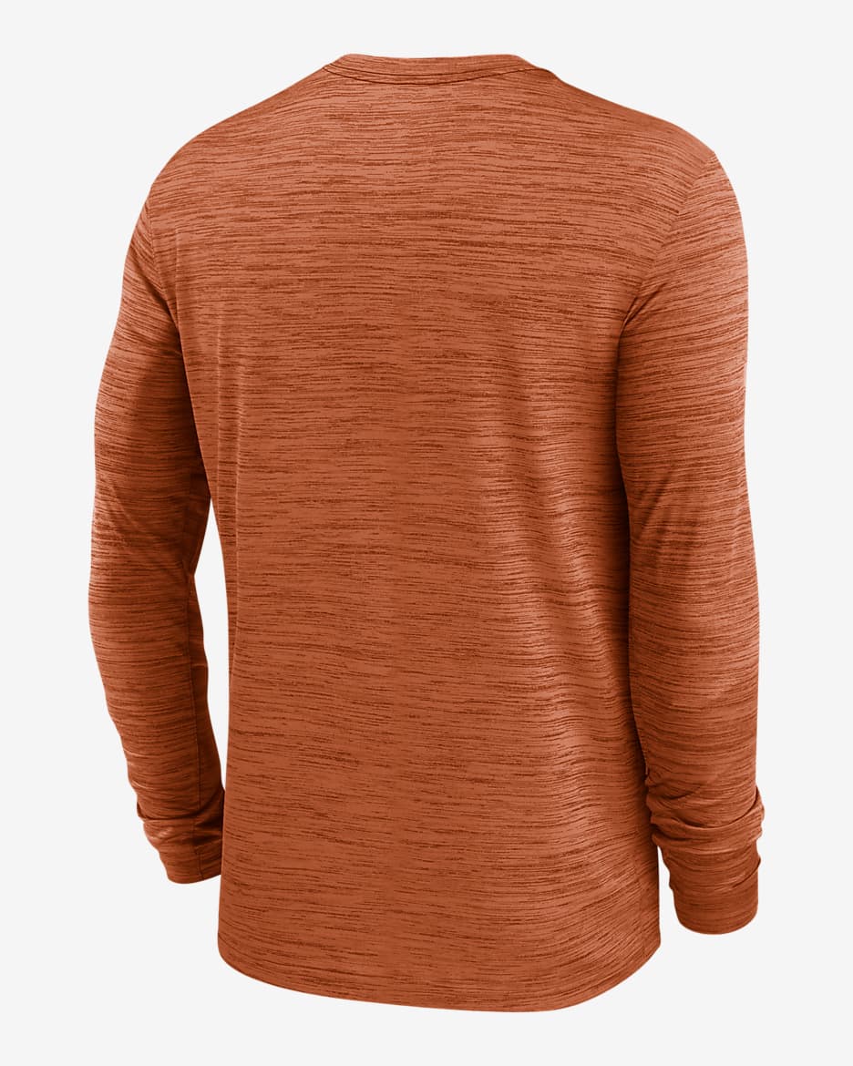 Texas Longhorns Sideline Velocity Men's Nike Dri-FIT College Long-Sleeve T-Shirt - Burnt Orange