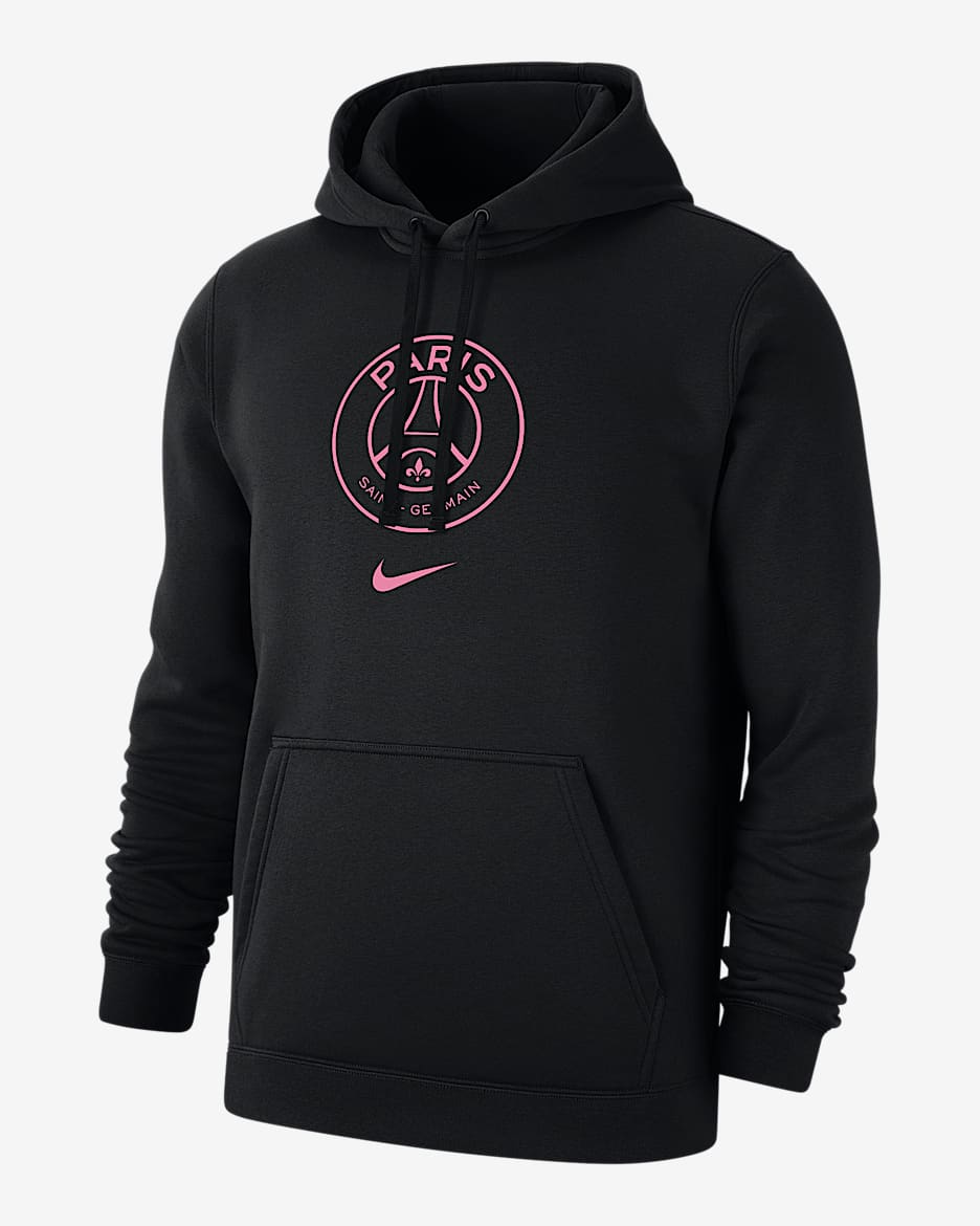 Paris Saint-Germain Club Men's Nike Soccer Fleece Pullover Hoodie - Black