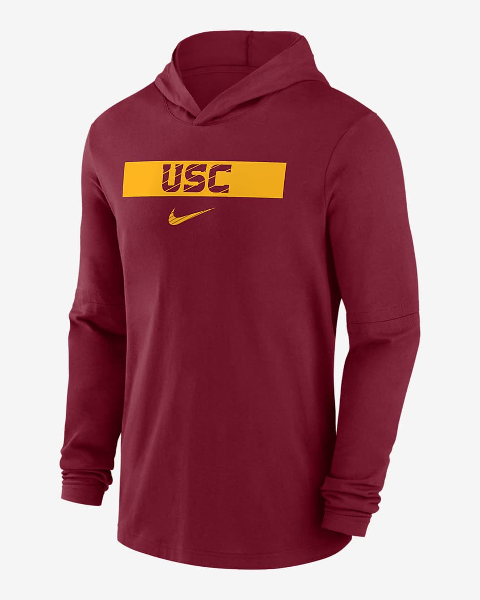 USC Trojans Sideline Men's Nike Dri-FIT College Long-Sleeve Hooded Top - Crimson