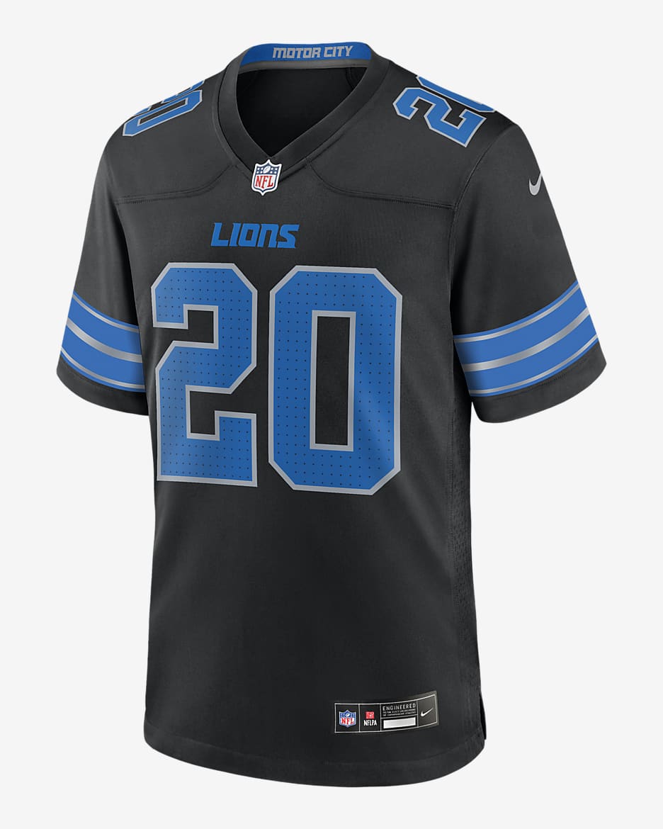Barry Sanders Detroit Lions Men's Nike NFL Game Football Jersey - Black