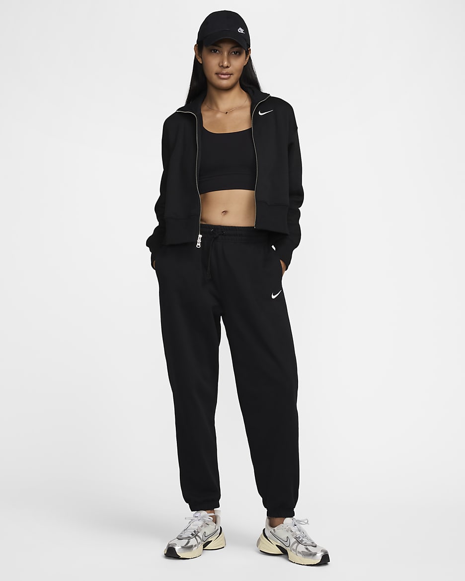 Nike Sportswear Phoenix Fleece Women's Oversized Tracksuit Jacket - Black/Sail