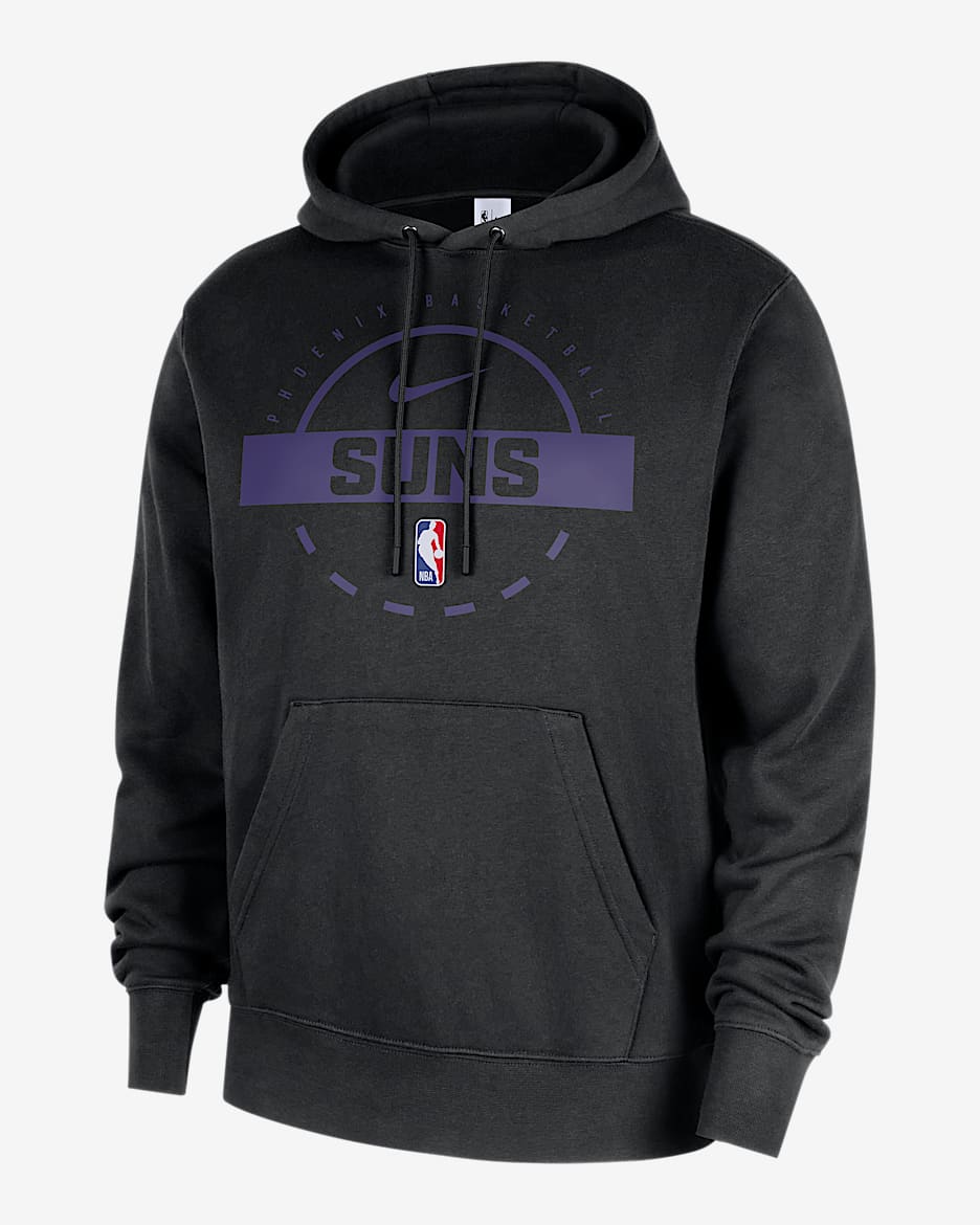 Phoenix Suns Club Men's Nike NBA Practice Pullover Hoodie - Black/Clay Orange