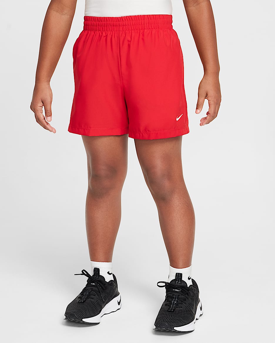 Nike Multi Big Kids' Dri-FIT 4" Woven Shorts - University Red/White