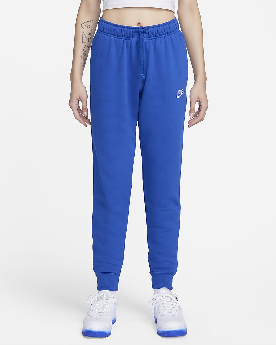 Nike Sportswear Club Fleece Women's Mid-Rise Joggers - Game Royal/White