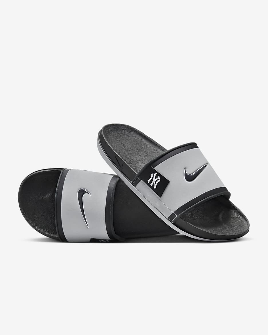 Chanclas Offcourt Nike Offcourt (New York Yankees) - Gris lobo/Gris humo oscuro/Azul campo de juego