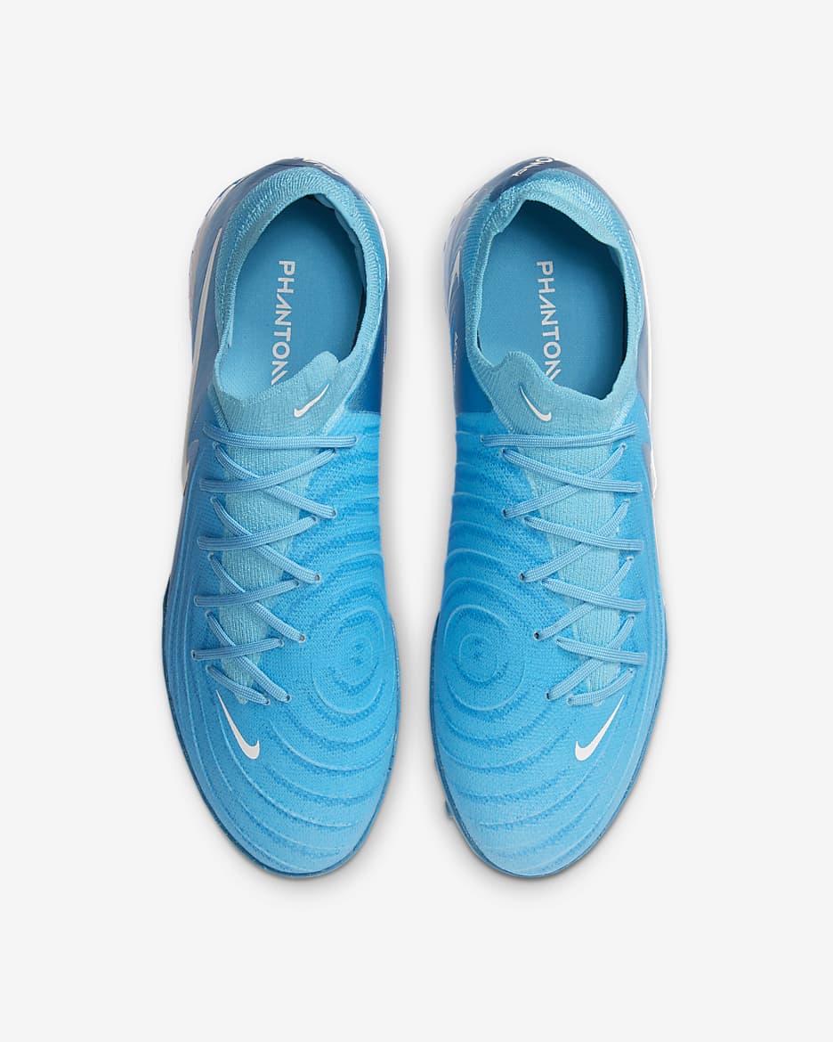 Nike Phantom GX 2 Pro TF lav fotballsko - Blue Fury/Hvit