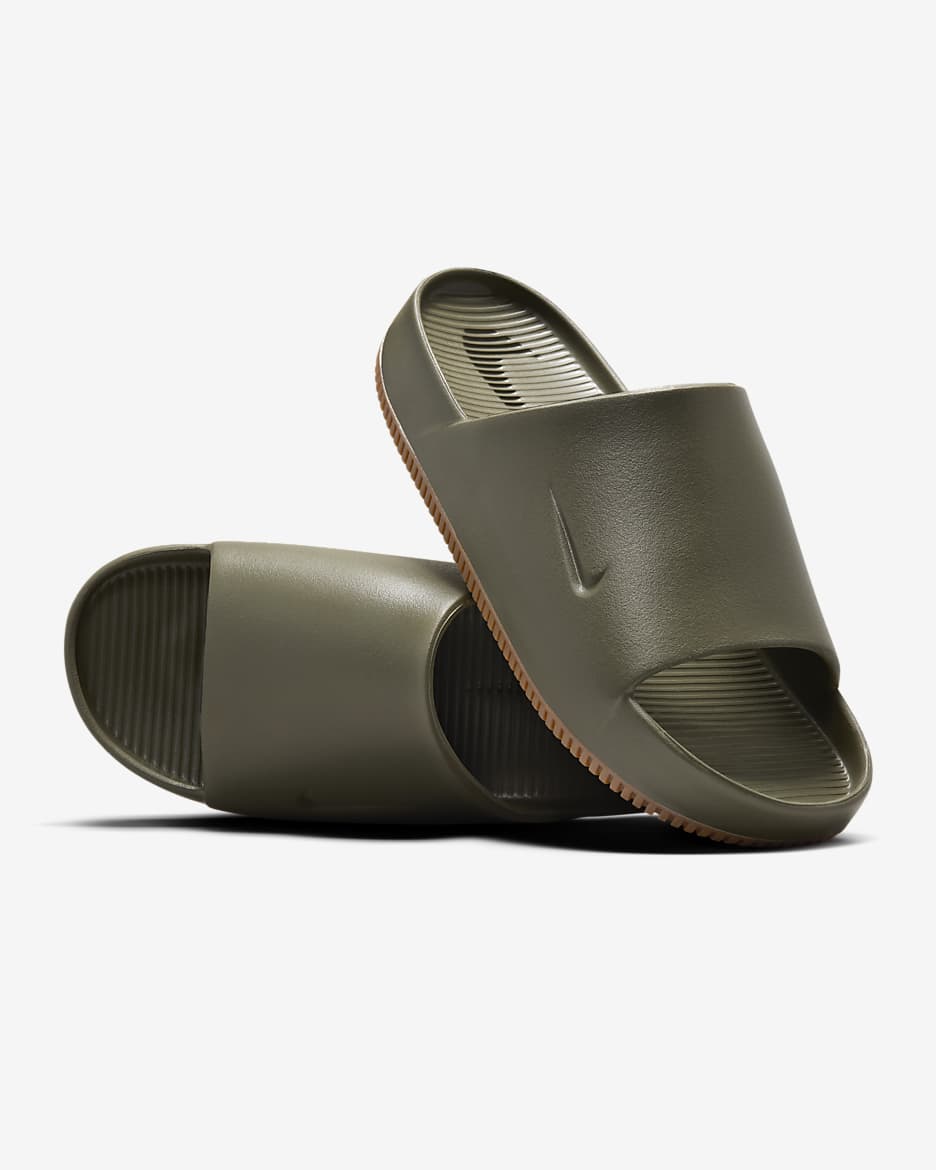 Nike Calm Herren-Slides - Medium Olive/Gum Medium Brown/Medium Olive