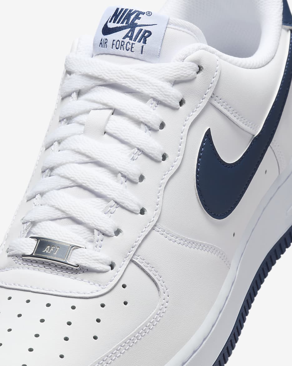 Chaussure Nike Air Force 1 '07 pour homme - Blanc/Blanc/Midnight Navy