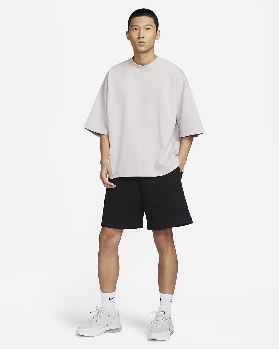 Nike Sportswear Tech Fleece Re-Imagined Men's Oversized Short-Sleeve Top - Light Iron Ore