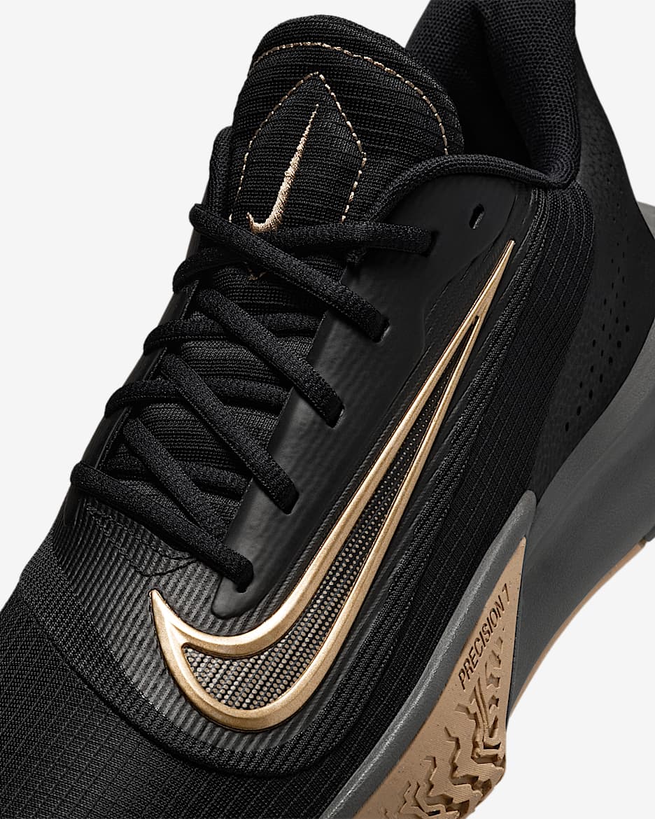 Nike Precision 7 Men's Basketball Shoes - Black/Parachute Beige/Iron Grey/Metallic Gold