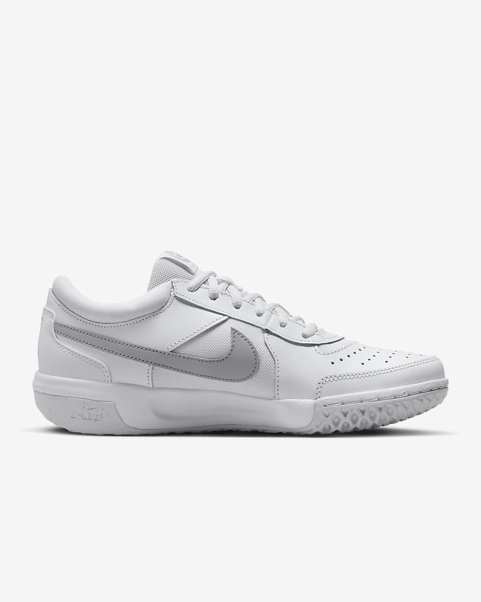 NikeCourt Air Zoom Lite 3 Women's Tennis Shoes - White/Metallic Silver