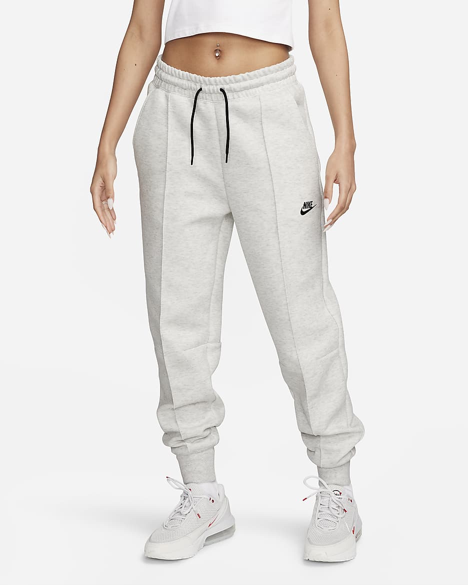 Nike Sportswear Tech Fleece Women's Mid-Rise Joggers - Light Grey/Heather/Black