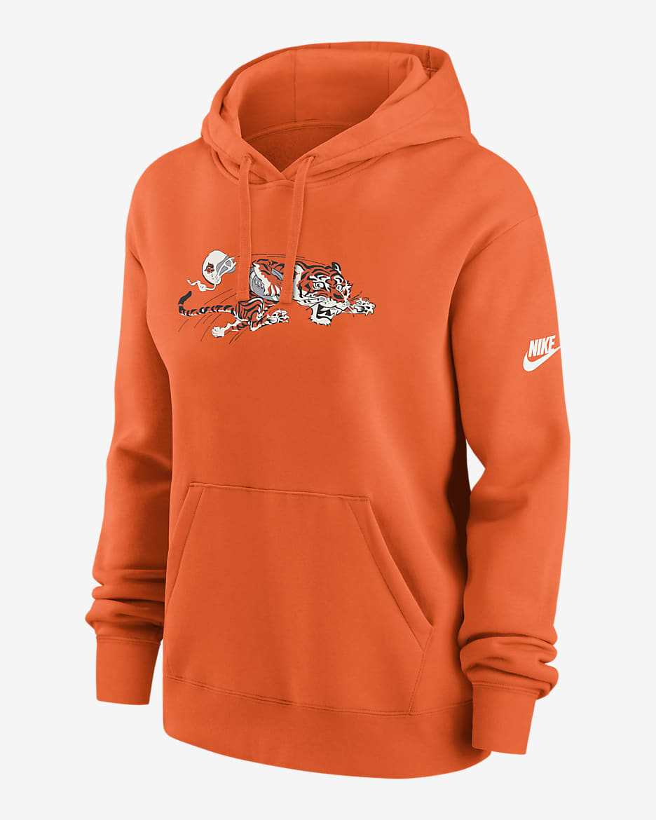 Sudadera con gorro sin cierre Nike de la NFL para mujer Cincinnati Bengals Club - Naranja