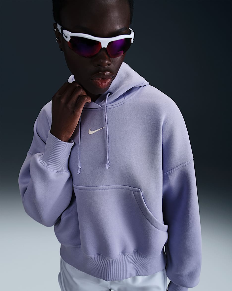 Nike Sportswear Phoenix Fleece Women's Over-Oversized Pullover Hoodie - Lilac Ice/Sail