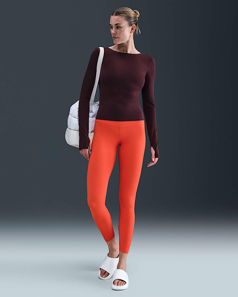 Nike Zenvy Women's Gentle-Support High-Waisted 7/8 Leggings - Picante Red/Black