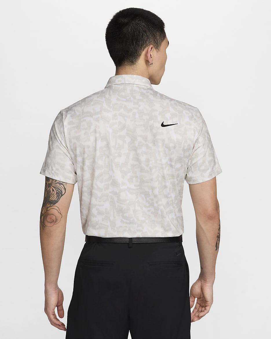 Nike Tour 男款 Dri-FIT 高爾夫球衫 - 白色/黑色