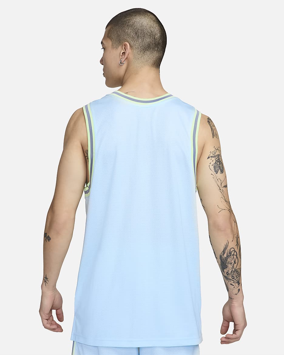 Nike DNA Men's Dri-FIT Basketball Jersey - Glacier Blue/Bright Mandarin