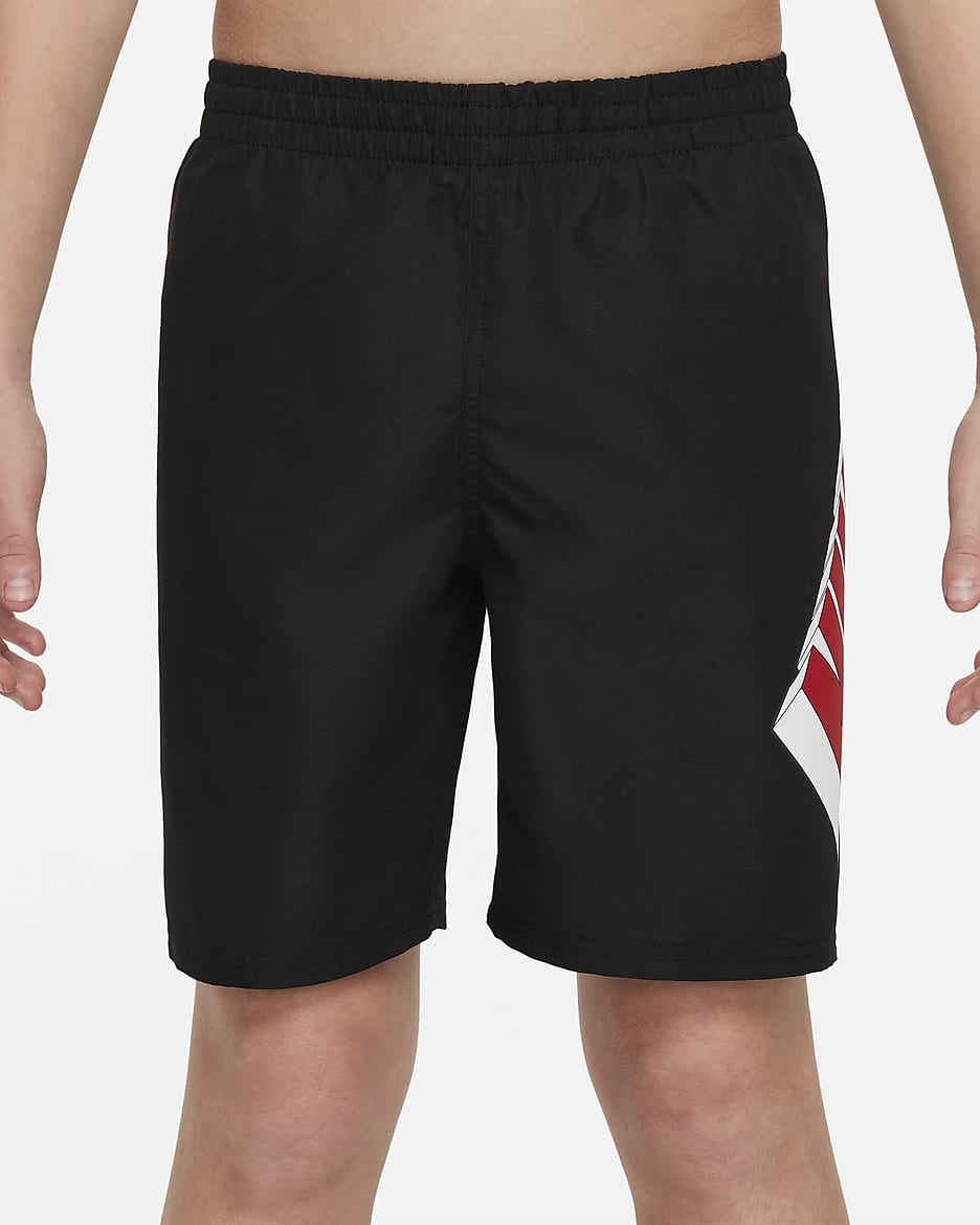 Shorts de voleibol de 18 cm para niño talla grande - Negro