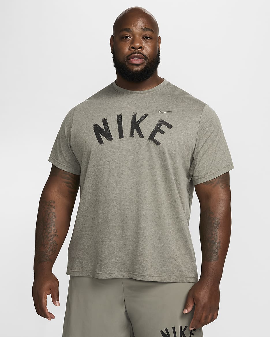 Nike Primary Swoosh Men's Dri-FIT Short-Sleeve Versatile Top - Dark Stucco/Cargo Khaki/Heather/Dark Stucco