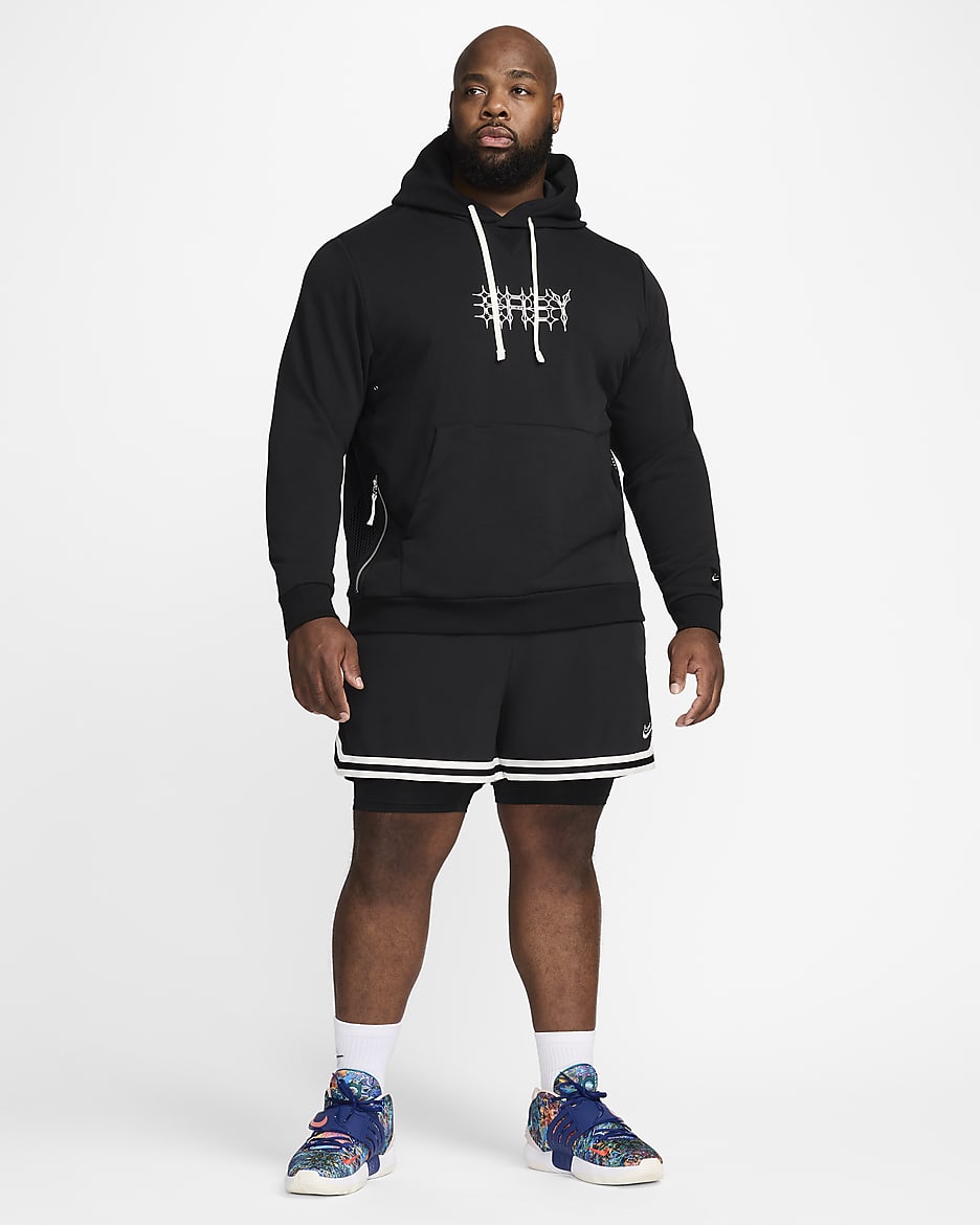 Shorts de básquetbol DNA 2 en 1 de 10 cm para hombre Kevin Durant - Negro/Negro/Vela