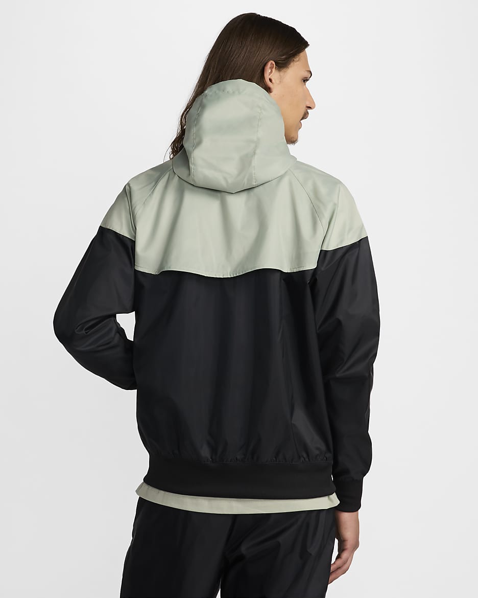 Chamarra con gorro para hombre Nike Sportswear Windrunner - Negro/Horizonte jade/Negro