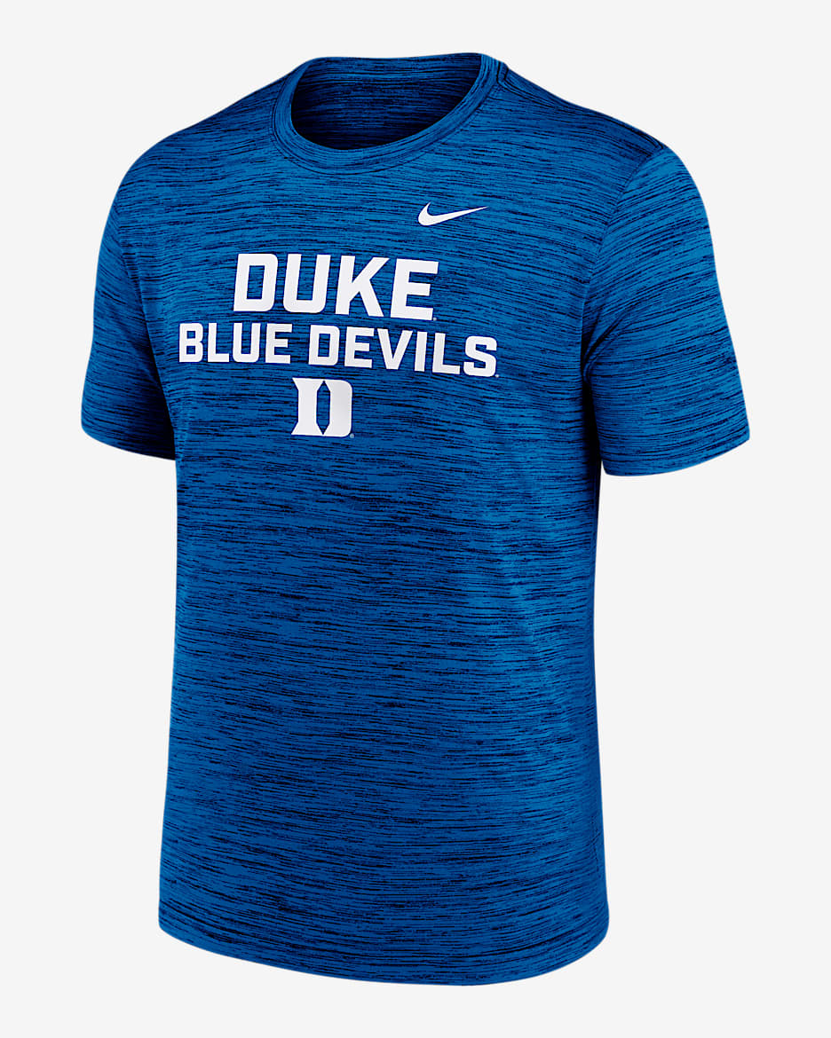 Playera universitaria Nike Dri-FIT para hombre Duke Campus Center Stack Velocity - Royal