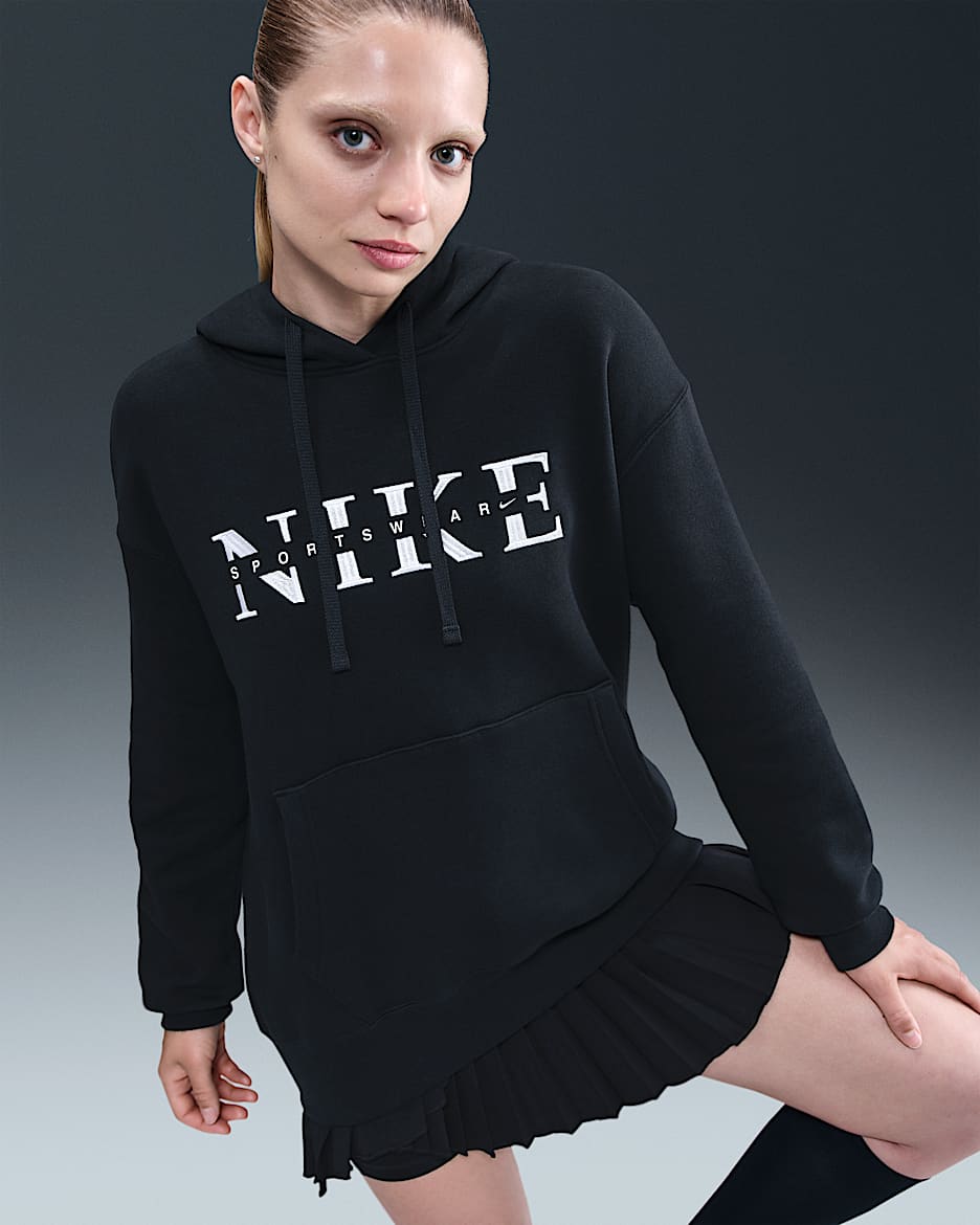 Nike Sportswear Phoenix Fleece Women's Oversized Pullover Hoodie - Black