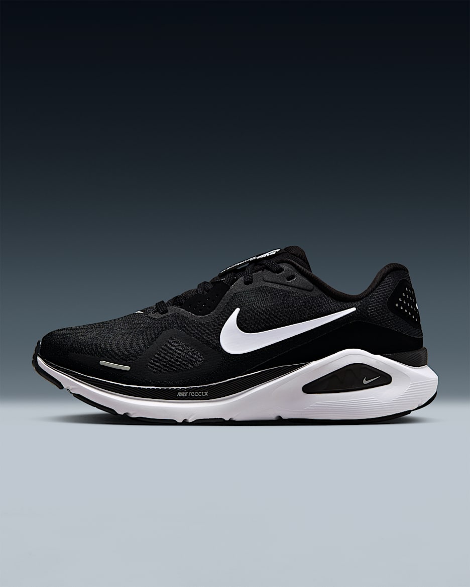 Nike Structure 26 Women's Road Running Shoes (Extra Wide) - Black/Wolf Grey/Metallic Silver/White