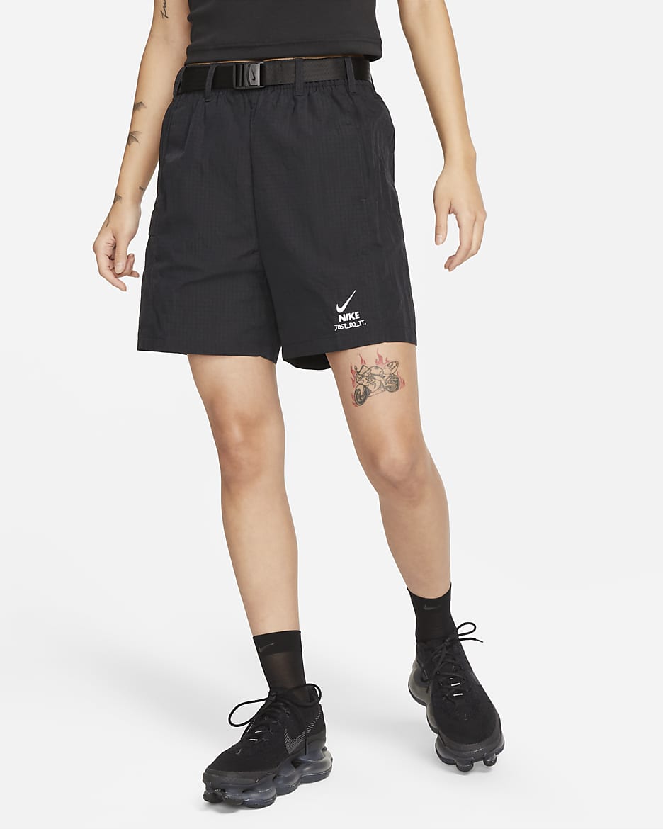 Nike Sportswear City Utility 女款梭織短褲 - 黑色/黑色/白色