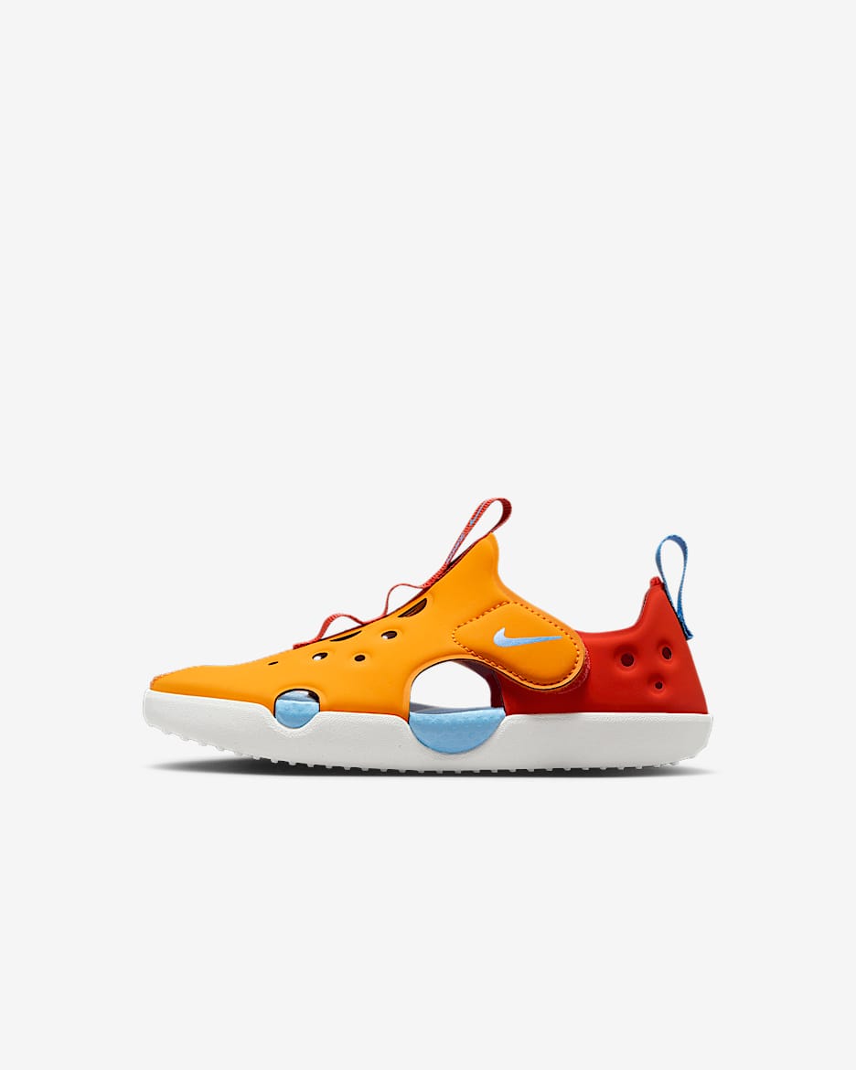 Sandalias para niños de preescolar Nike Sunray Protect 4 - Piel de naranja/Rojo picante/Azul universitario