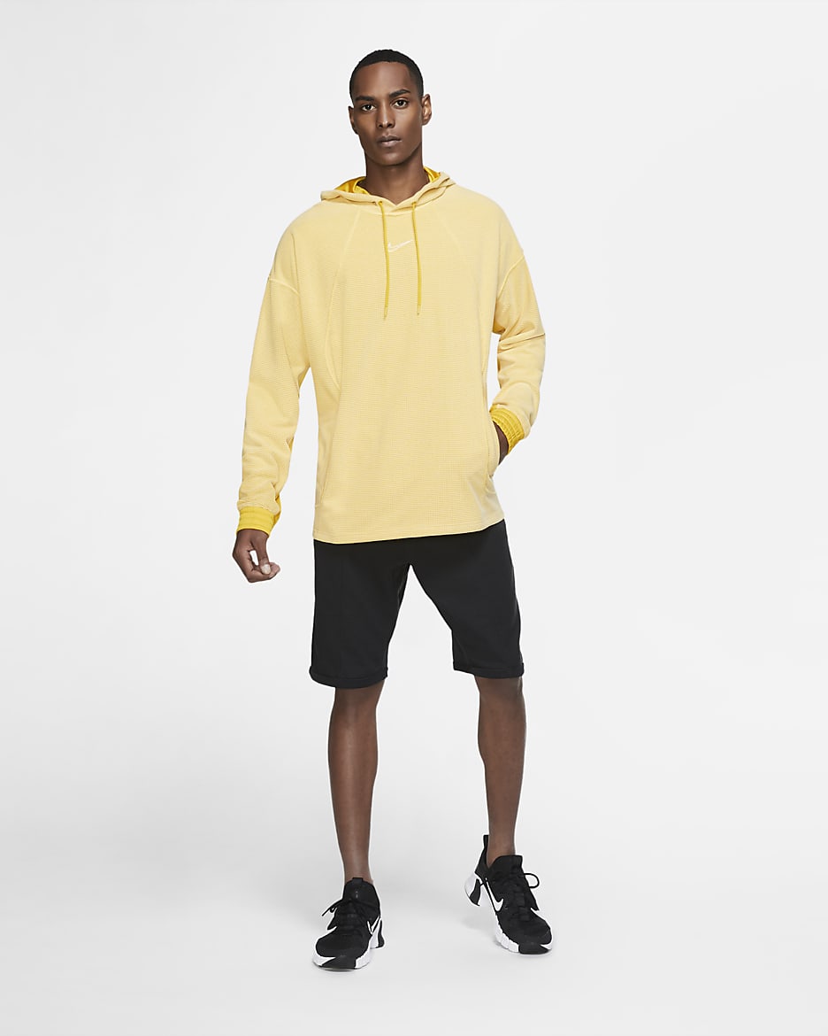 Nike Men's Fleece Pullover Training Hoodie - Dark Sulphur/Topaz Gold/Dark Sulphur/Sail