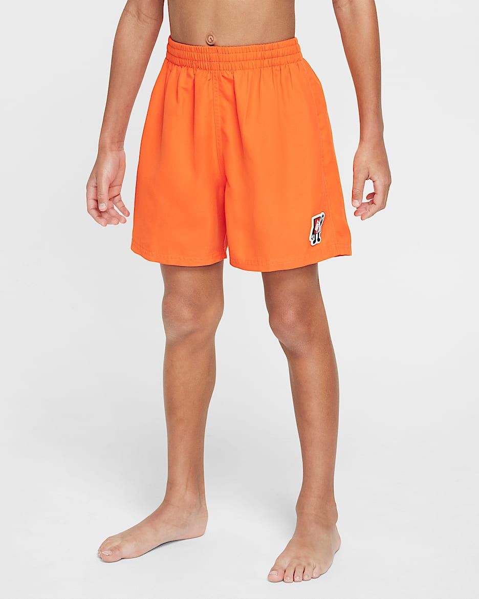 Σορτς βόλεϊ με επένδυση εσωτερικού σλιπ Nike Swim Breaker για μεγάλα αγόρια 10 cm - Orange Blaze/University Red/Λευκό/Λευκό