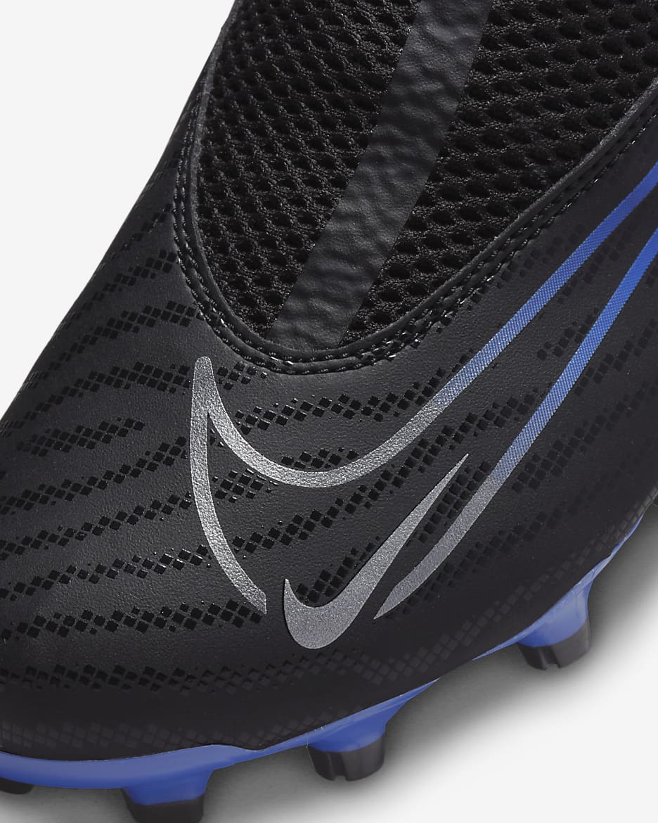 Nike Jr. Phantom GX Academy Big Kids' Multi-Ground Soccer Cleats - Black/Hyper Royal/Chrome