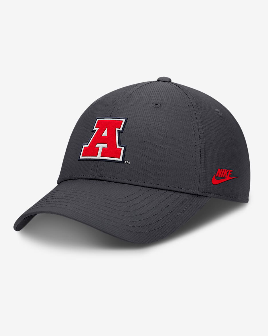 Gorra ajustable universitaria Nike Dri-FIT para hombre Arizona Wildcats Core Rise Vault - Carbón