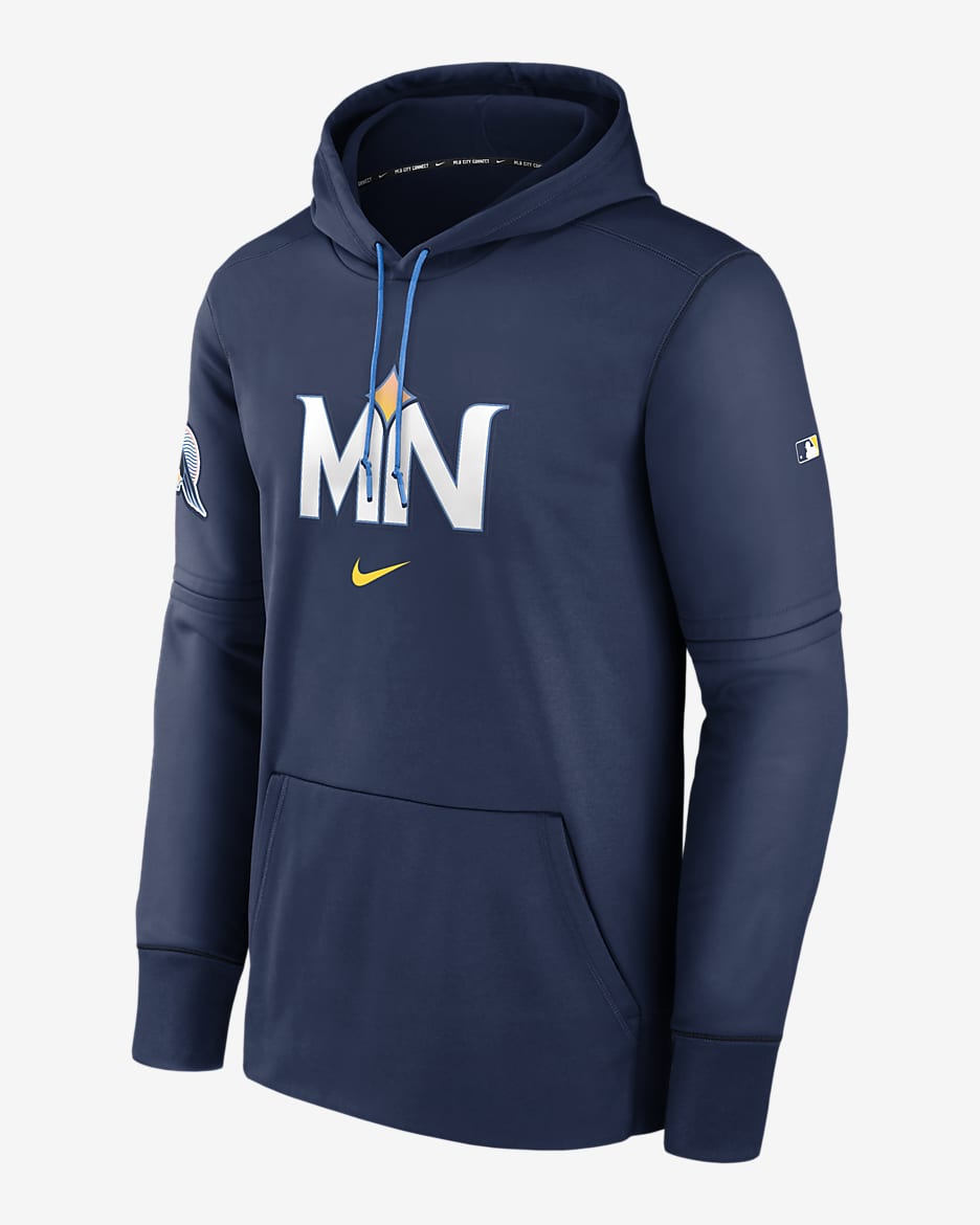 Minnesota Twins City Connect Practice Men's Nike Therma MLB Pullover Hoodie - Navy