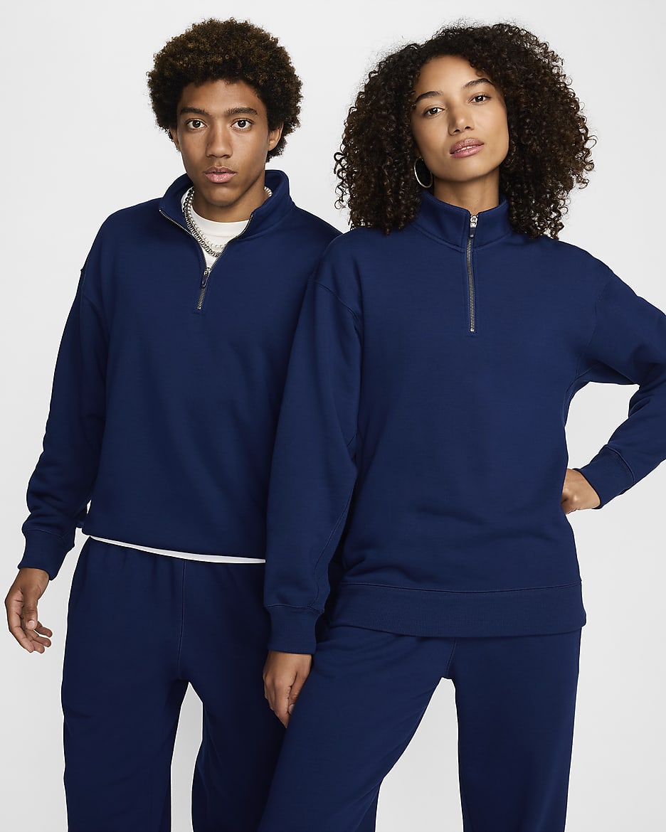 Sudadera con cierre de 1/4 Nike Wool Classics - Azul vacío