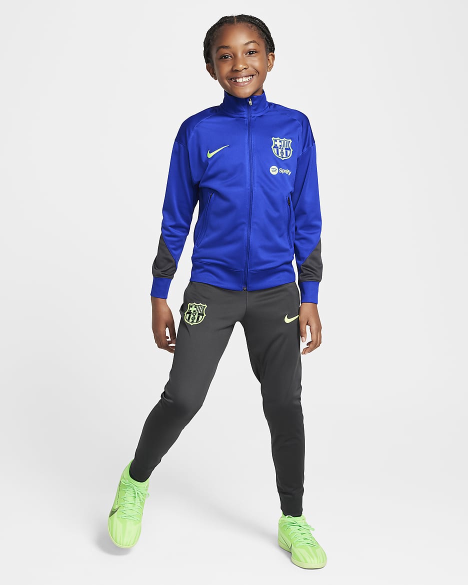 F.C. Barcelona Strike Third Older Kids' Nike Dri-FIT Football Knit Tracksuit - Old Royal/Anthracite/Anthracite/Lime Blast