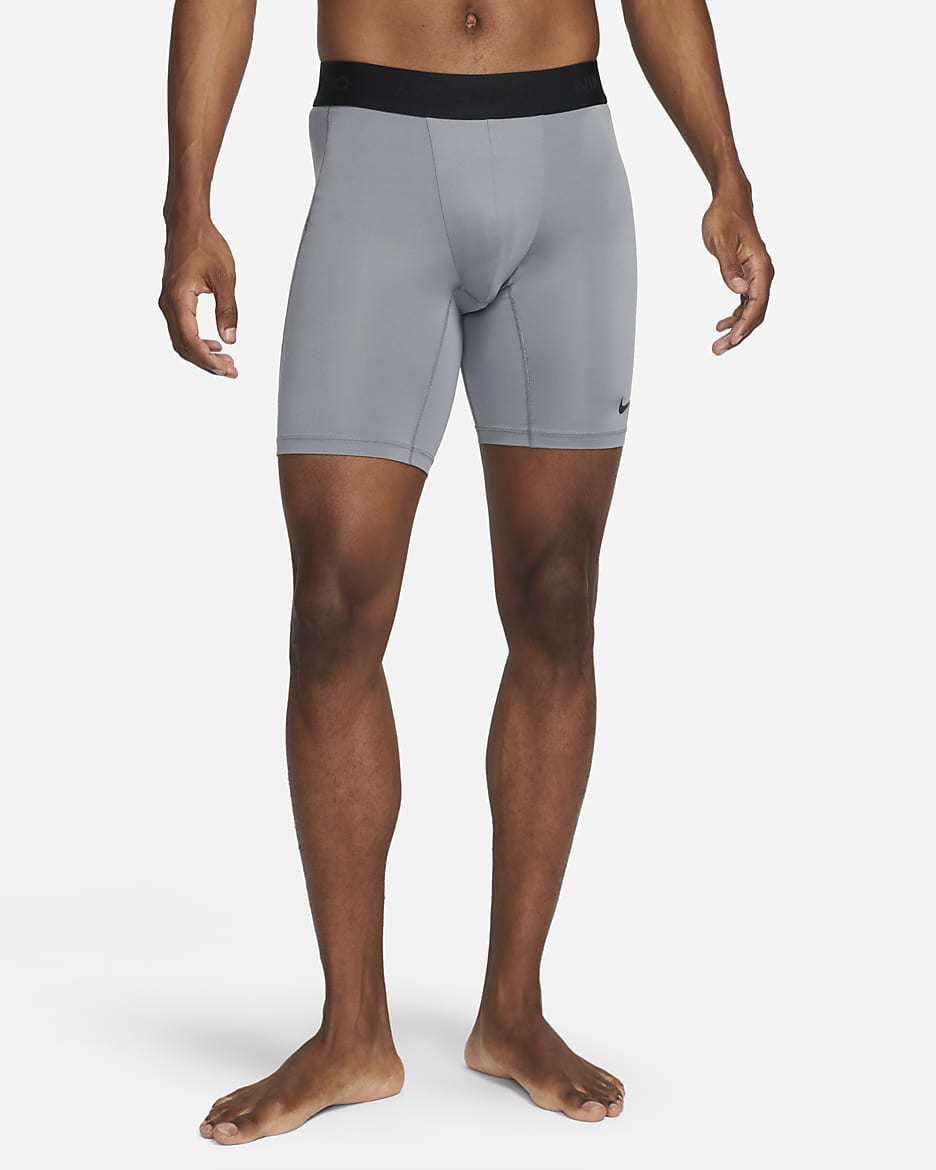 Nike Pro Men's Dri-FIT Fitness Long Shorts - Smoke Grey/Black