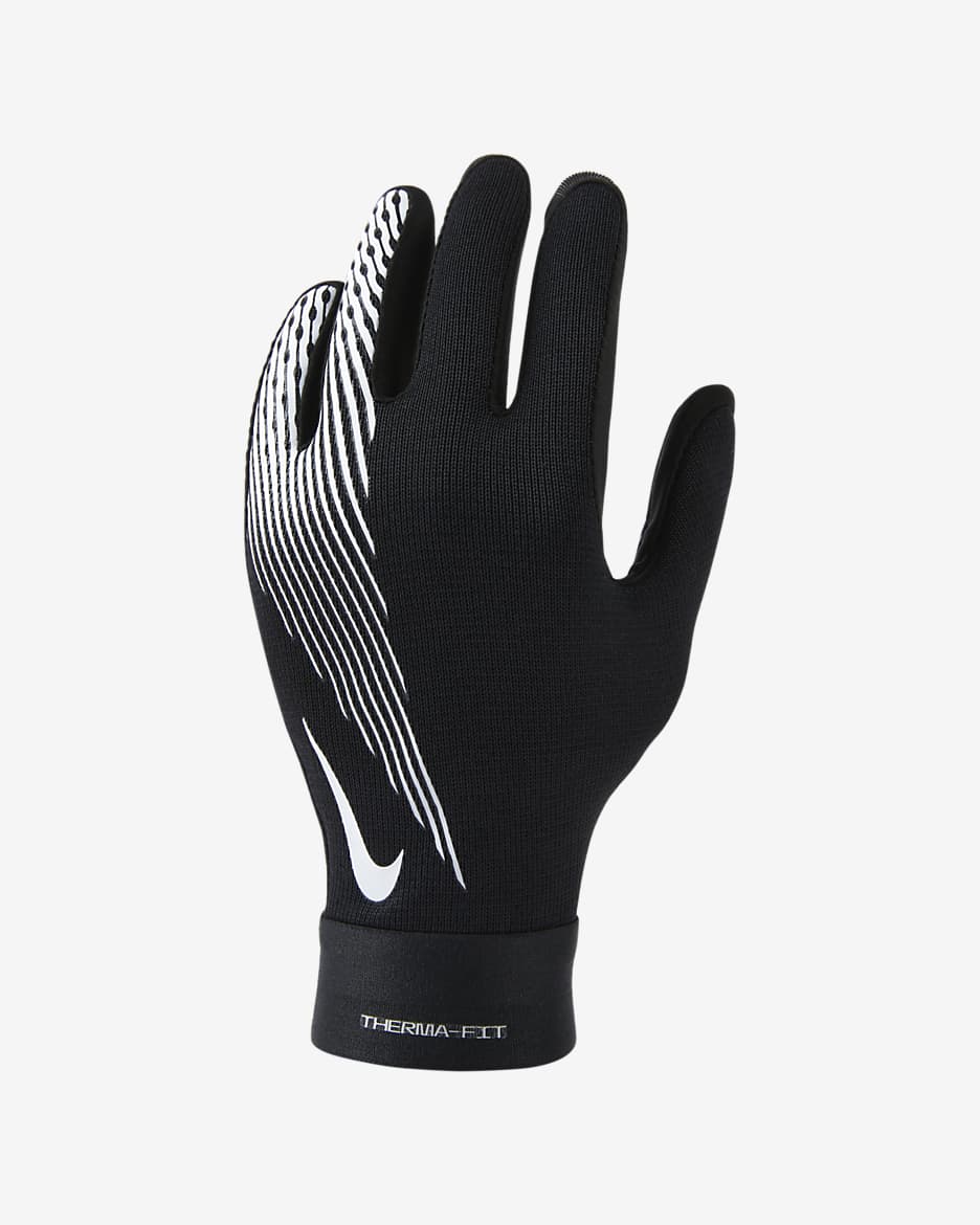 Nike Academy Older Kids' Therma-FIT Football Gloves - Black/Black/White