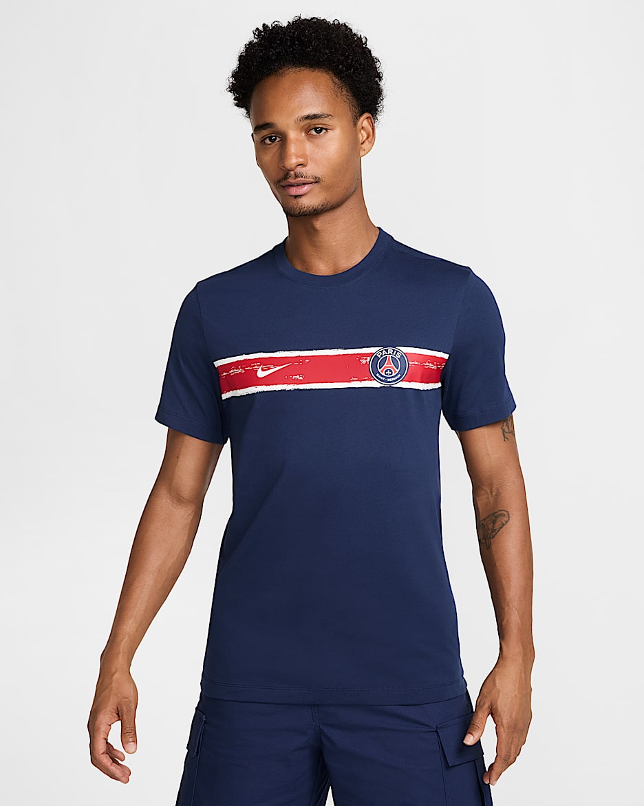 Playera de fútbol Nike para hombre Paris Saint-Germain Heritage - Azul marino medianoche