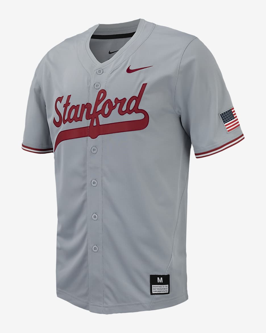 Stanford Men's Nike College Replica Baseball Jersey - Wolf Grey