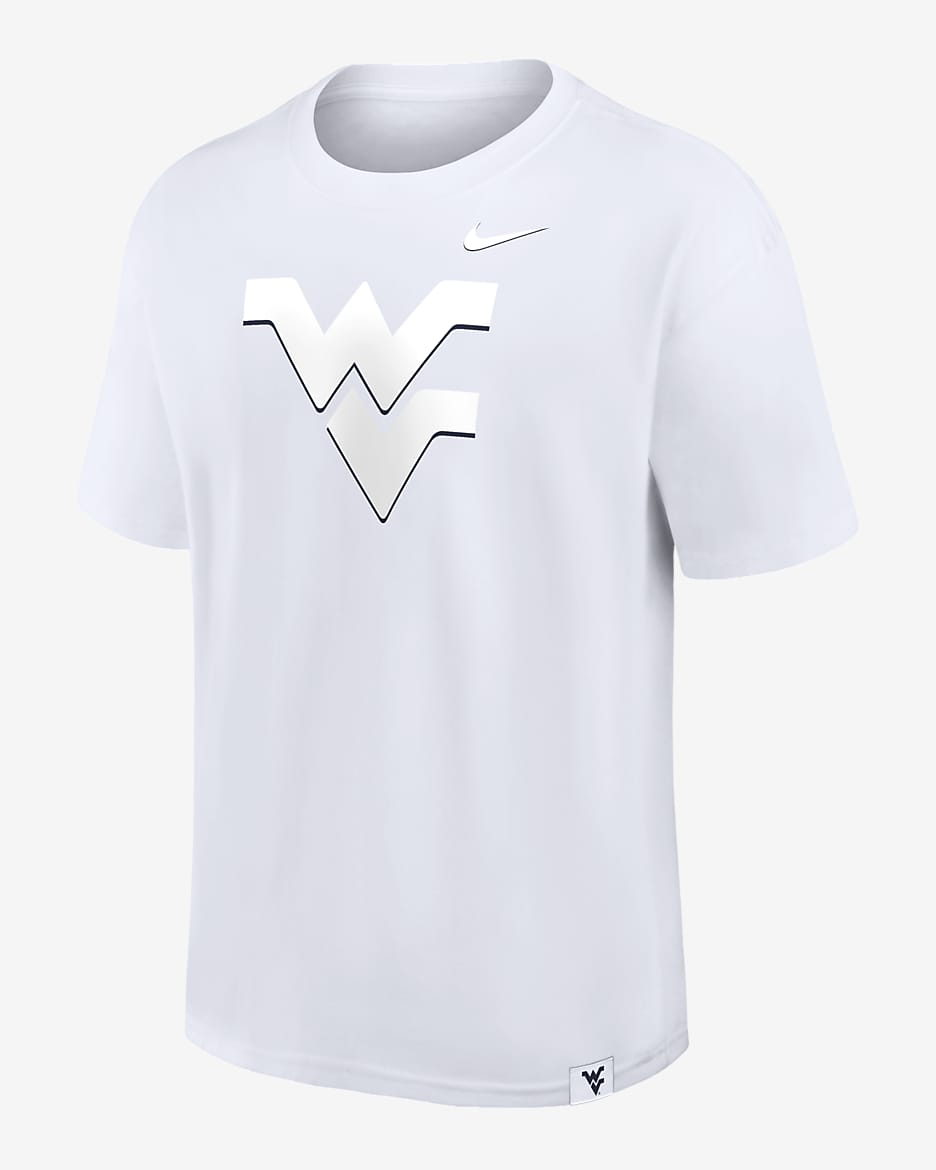 Playera universitaria Nike para hombre West Virginia Mountaineers Statement Max90 - Blanco