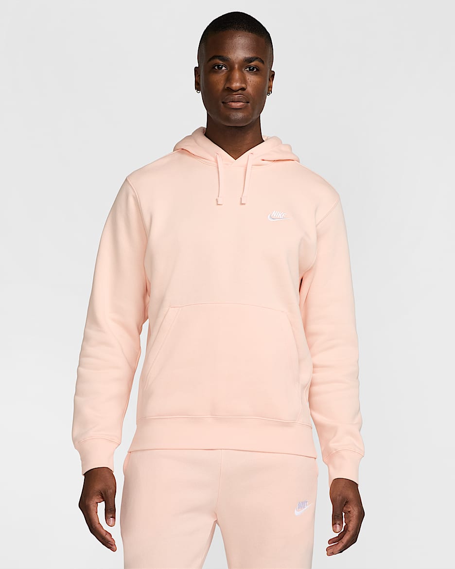Sudadera con gorro sin cierre Nike Sportswear Club Fleece - Coral lavado/Coral lavado/Blanco